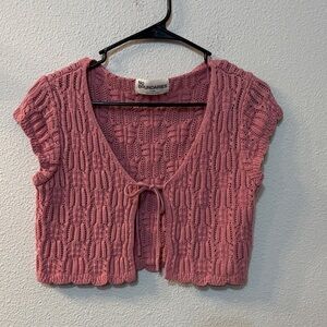 No Boundaries Pink Knit Crop Top